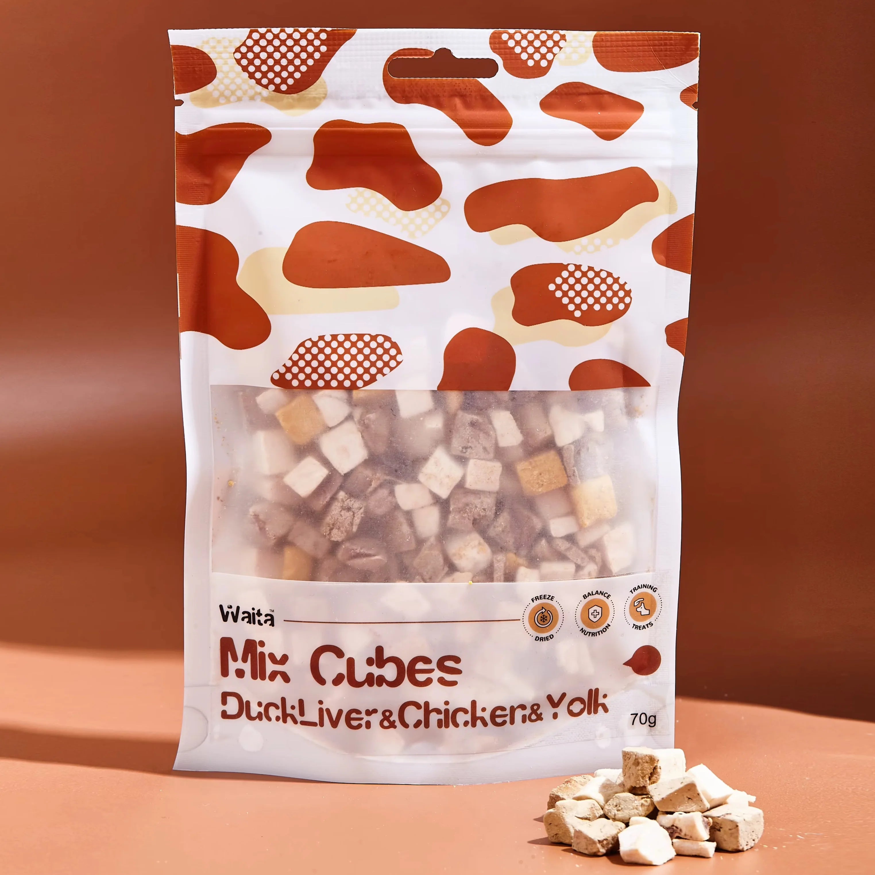 Freeze Dried Mixed Dog & Cat Treats | Chicken, Duck Liver & Egg Yolk High Protein Training Snacks (70g)