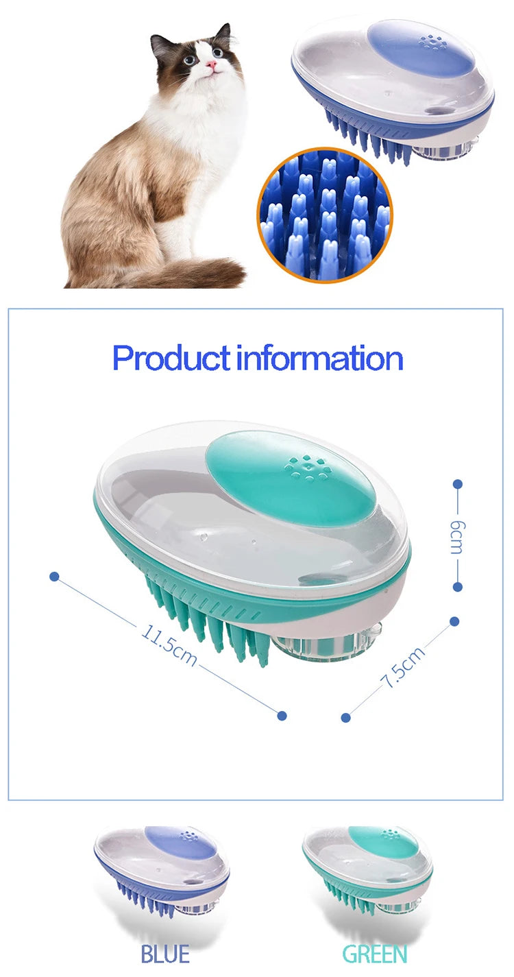 2-in-1 Pet Bath Brush | Silicone Dog & Cat Shampoo Massage Grooming Tool