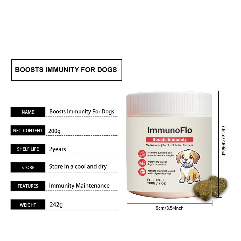 Dog Multivitamin Chews | Daily Immunity & Coat Support Supplement with Turmeric