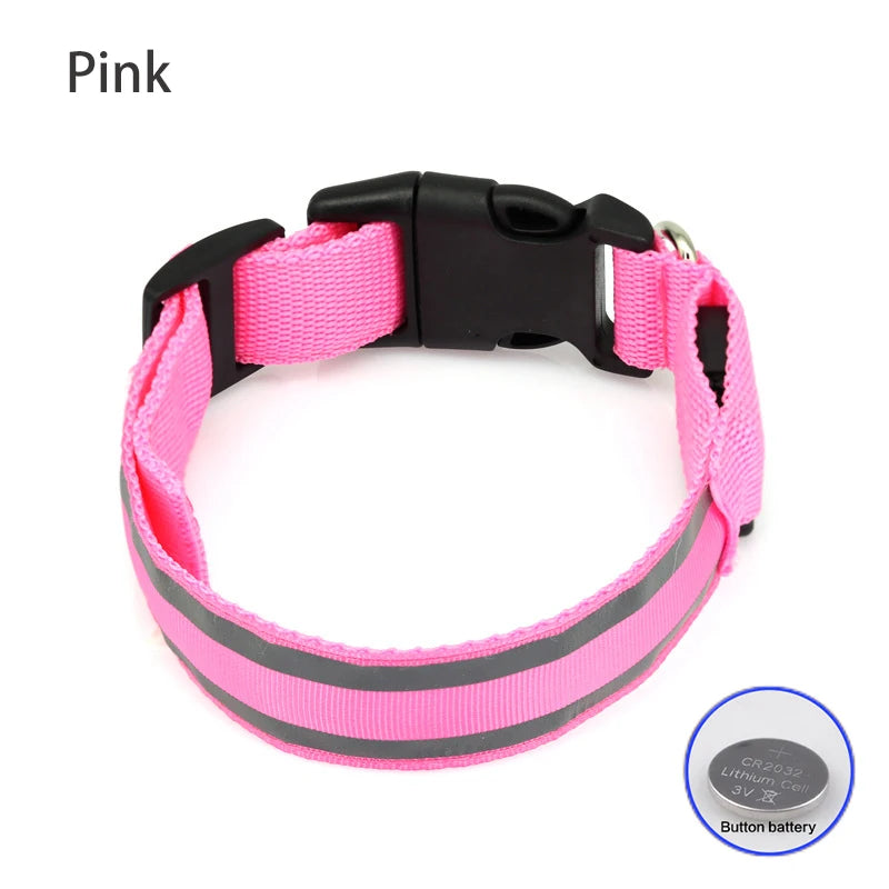 LED Dog Collar | Rechargeable Glow in the Dark Pet Safety Light Collar