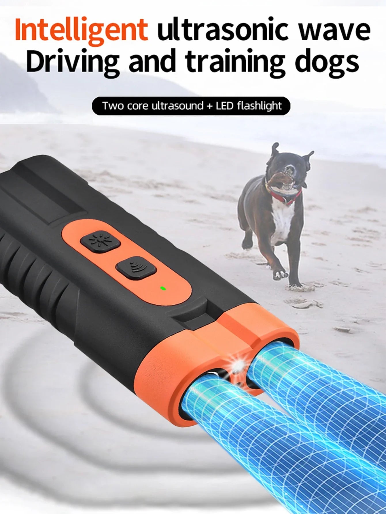 3-in-1 Ultrasonic Dog Repeller & Anti-Barking Trainer – Portable Handheld Pet Behaviour Control Device