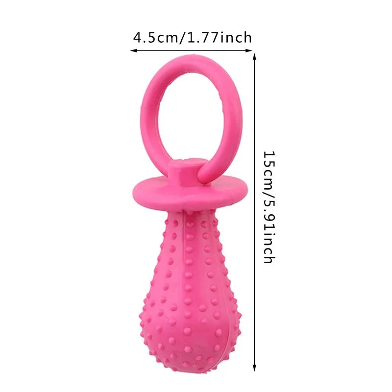 Dog Chew Pacifier Toy | Interactive Rubber Dental Cleaning Toy for Puppies & Dogs