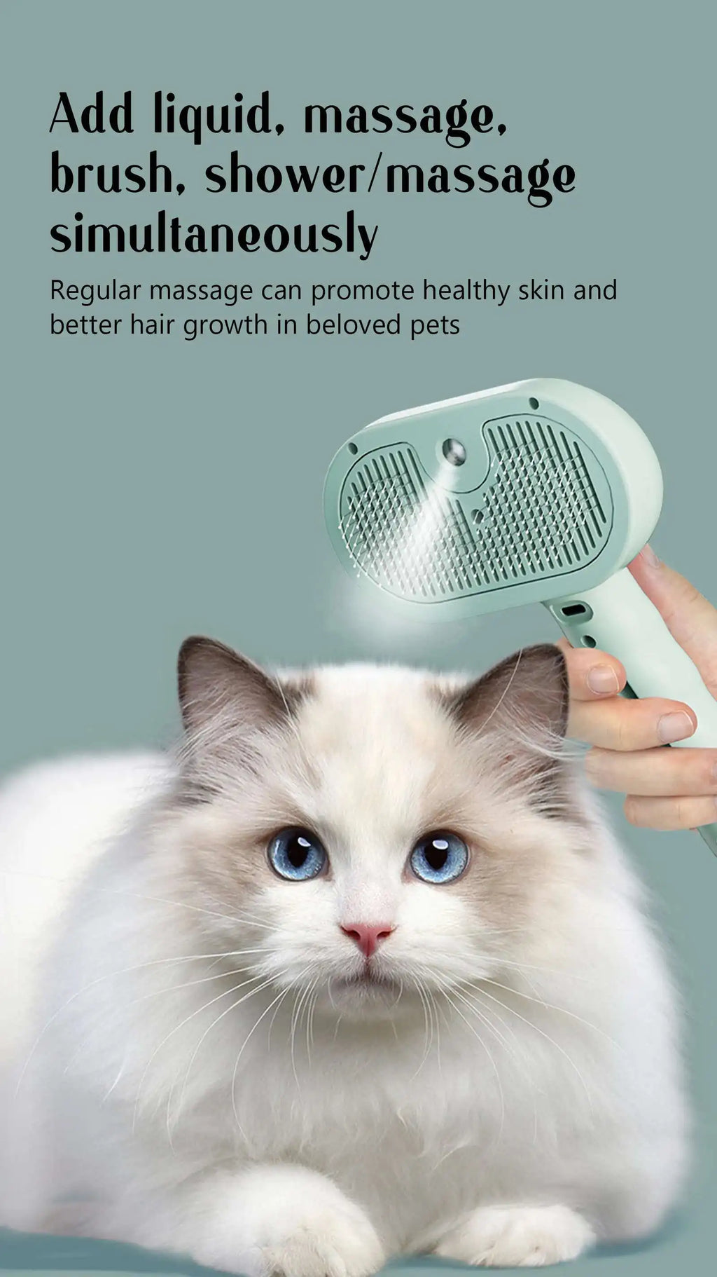 Steam Pet Grooming Brush | 2-in-1 Hair Removal & Massage Comb for Dogs & Cats