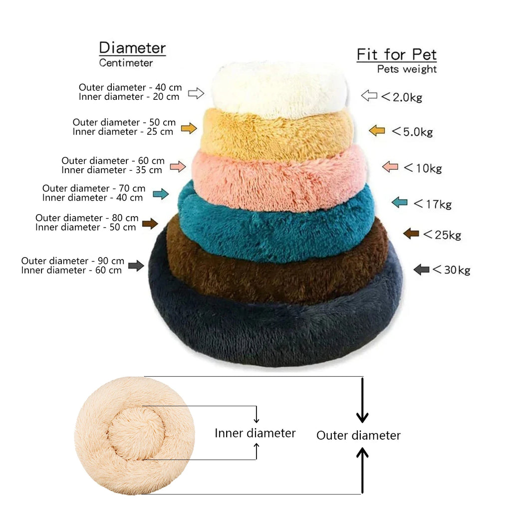 Calming Donut Dog Bed | Super Soft Plush Pet Bed for Small, Medium & Large Dogs