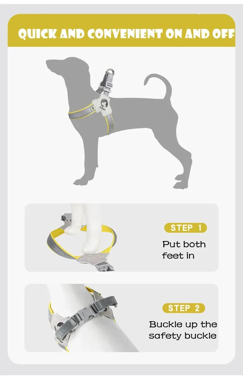 No Pull Dog Harness – Breathable Reflective Soft Vest Harness with Handle for Small & Medium Dogs