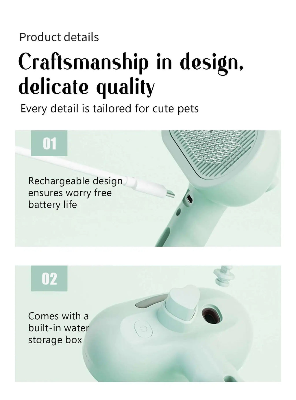 Steam Pet Grooming Brush | 2-in-1 Hair Removal & Massage Comb for Dogs & Cats