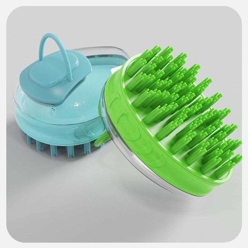 2-in-1 Pet Bath Brush | Silicone Dog & Cat Shampoo Massage Grooming Tool