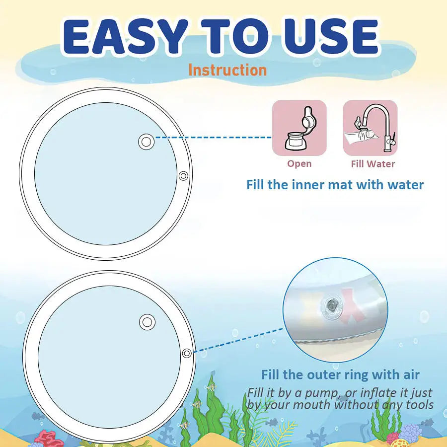 Cooling Pet Water Mat | Inflatable Sensory Splash Pad for Dogs & Cats