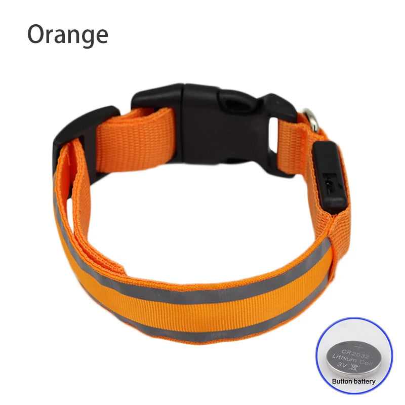 LED Dog Collar | Rechargeable Glow in the Dark Pet Safety Light Collar