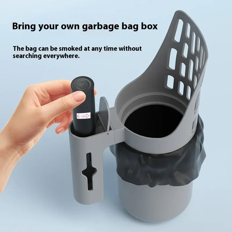 Self Cleaning Cat Litter Scoop with Refill Bags – Easy Clean Pet Waste Picker Tool for Litter Boxes
