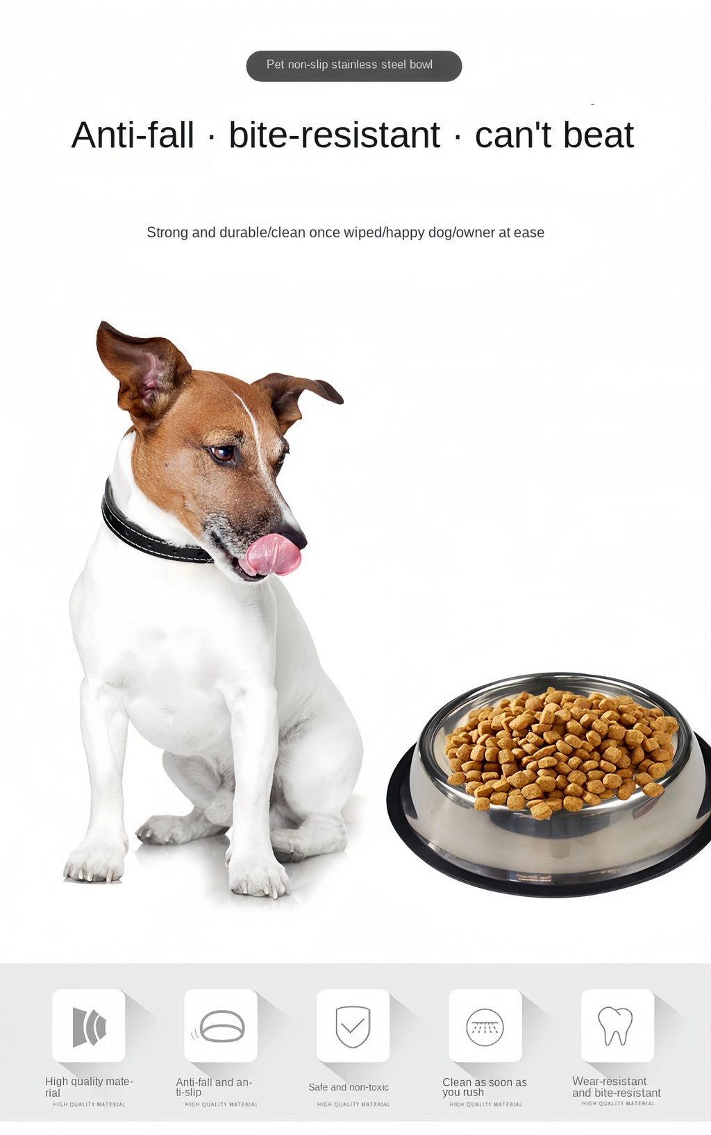 Stainless Steel Pet Bowl | Durable Dog & Cat Feeding & Water Bowl (6 Sizes)