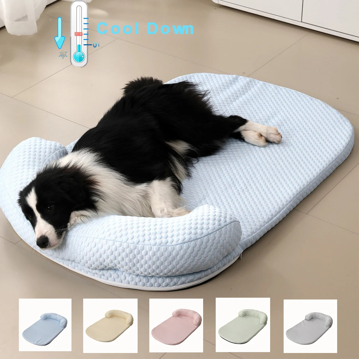 Cooling Dog Bed | Breathable Ice Silk Pet Bed with Anti-Slip Base (Summer Comfort)