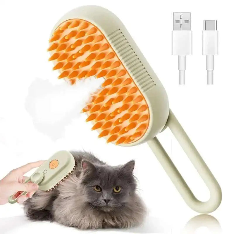 Steam Pet Grooming Brush | 2-in-1 Hair Removal & Massage Comb for Dogs & Cats