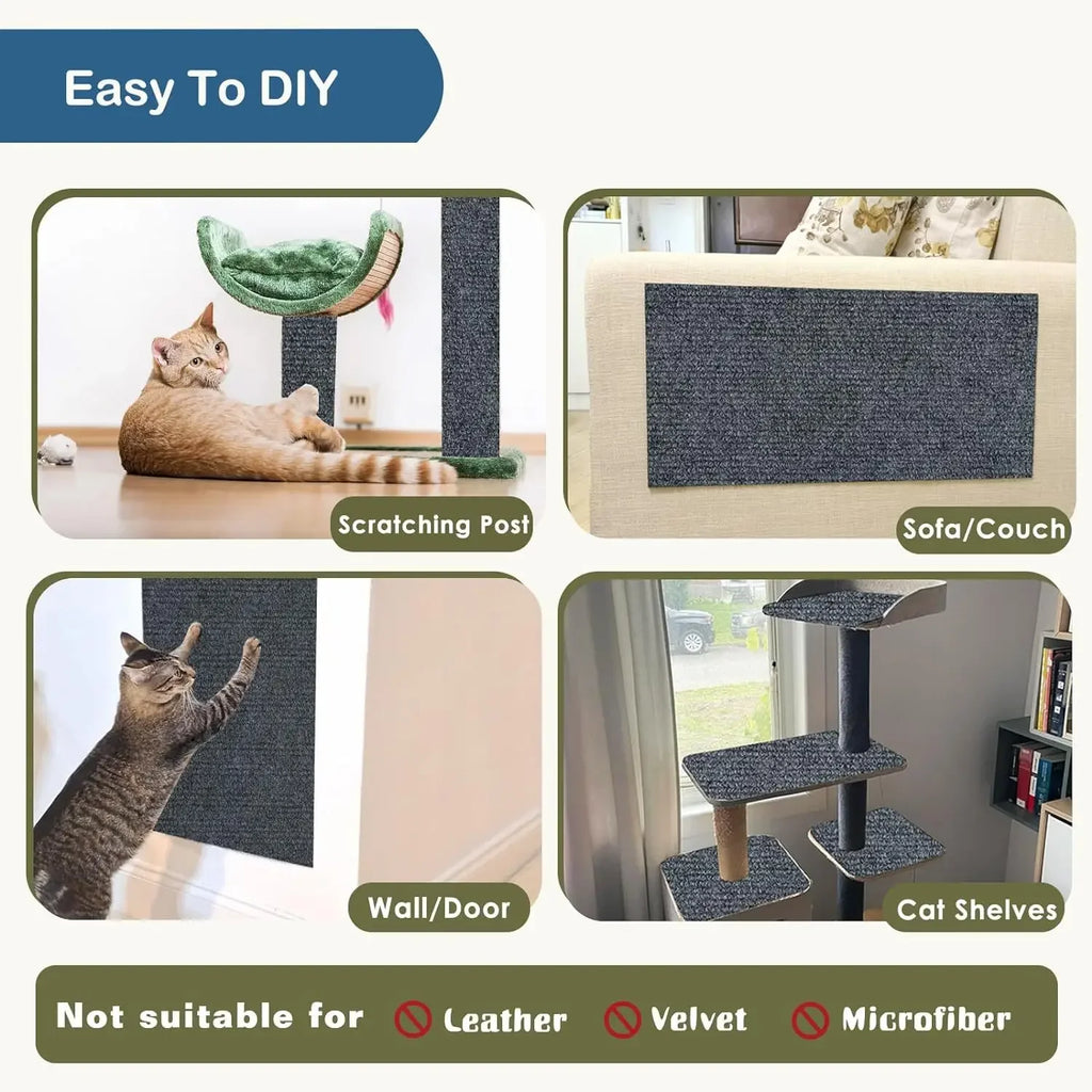 Self-Adhesive Cat Scratching Mat | Trimmable Furniture & Sofa Protector for Cats
