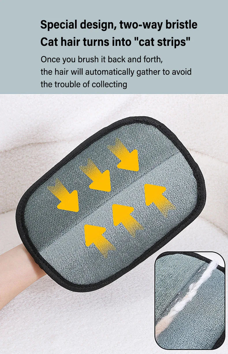 Reusable Pet Hair Removal Gloves | Double-Sided Dog & Cat Fur Remover