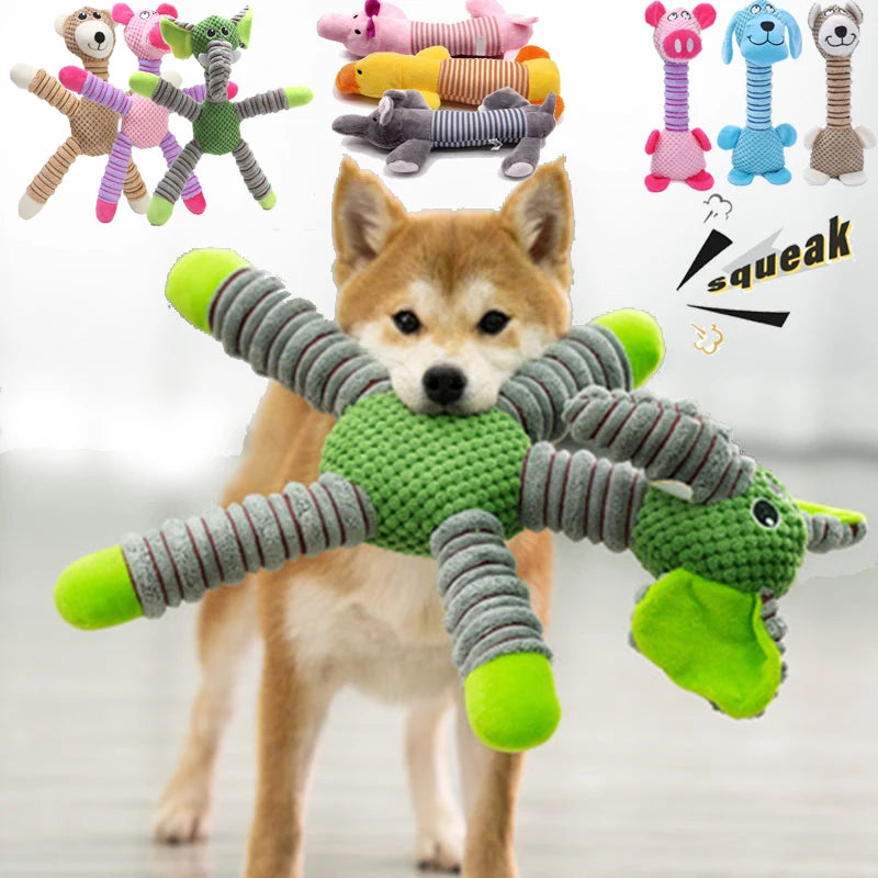Squeaky Dog Toy | Durable Plush Chew Toy for Dogs (Teeth Cleaning & Training)