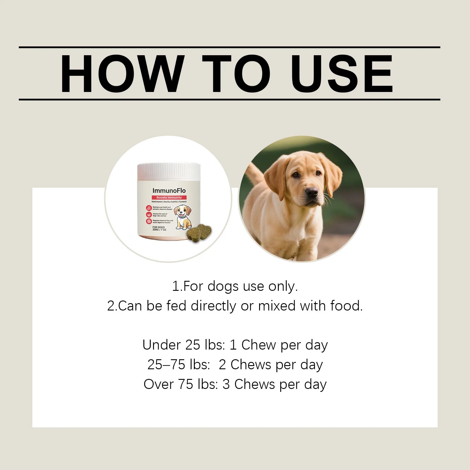 Dog Multivitamin Chews | Daily Immunity & Coat Support Supplement with Turmeric