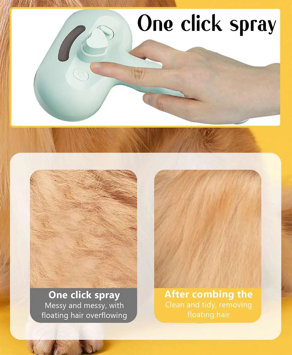Steam Pet Grooming Brush | 2-in-1 Hair Removal & Massage Comb for Dogs & Cats