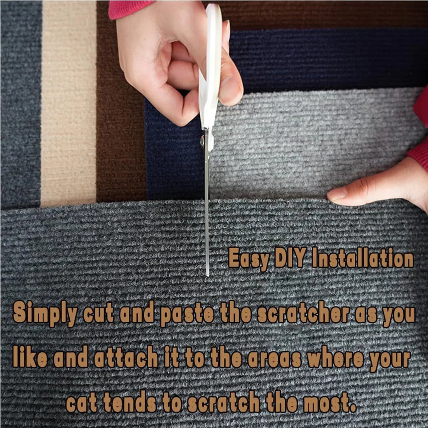 Self-Adhesive Cat Scratching Mat | Trimmable Furniture & Sofa Protector for Cats