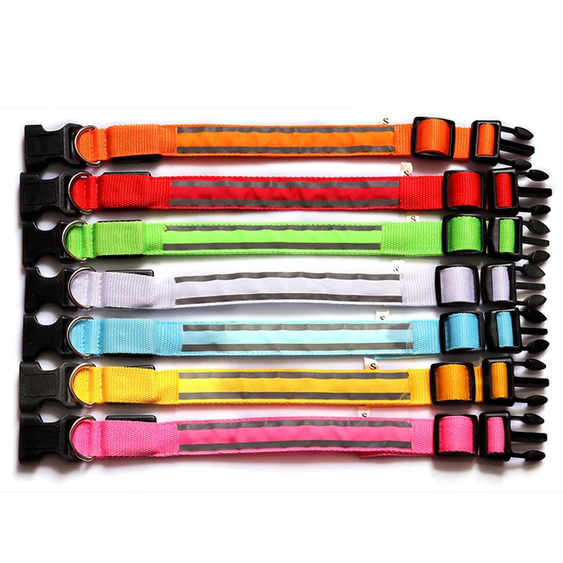 LED Dog Collar | Rechargeable Glow in the Dark Pet Safety Light Collar