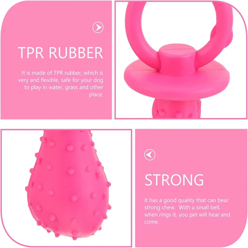 Dog Chew Pacifier Toy | Interactive Rubber Dental Cleaning Toy for Puppies & Dogs