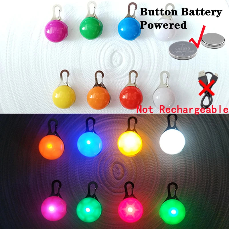 Luxury LED Dog Collar | USB Rechargeable Glow Light Safety Collar with Pendant