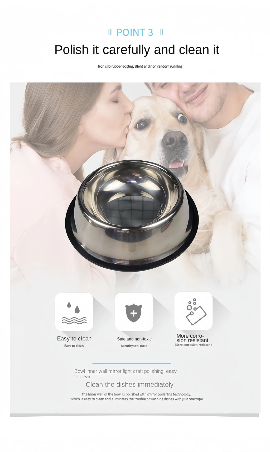 Stainless Steel Pet Bowl | Durable Dog & Cat Feeding & Water Bowl (6 Sizes)