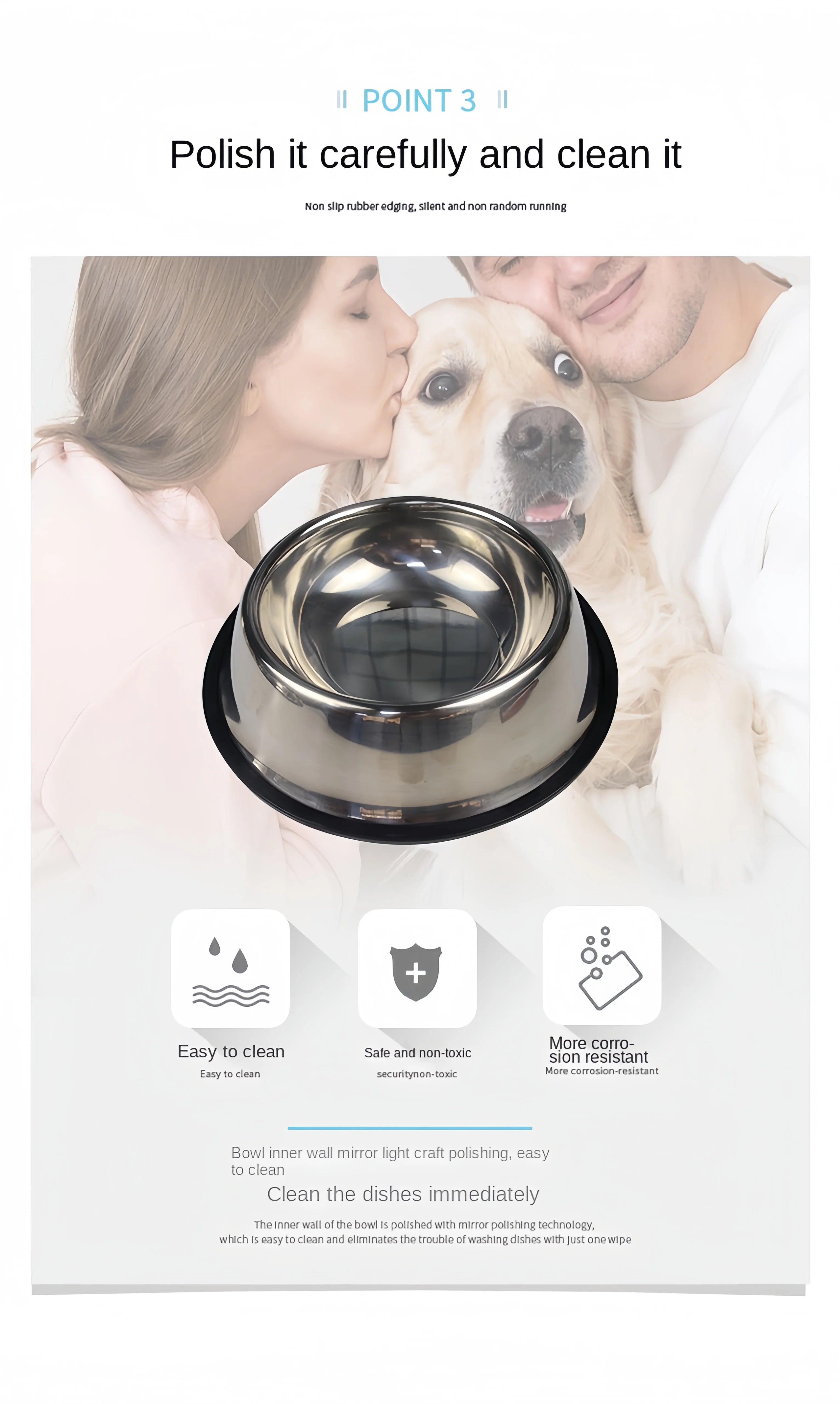 Stainless Steel Pet Bowl | Durable Dog & Cat Feeding & Water Bowl (6 Sizes)