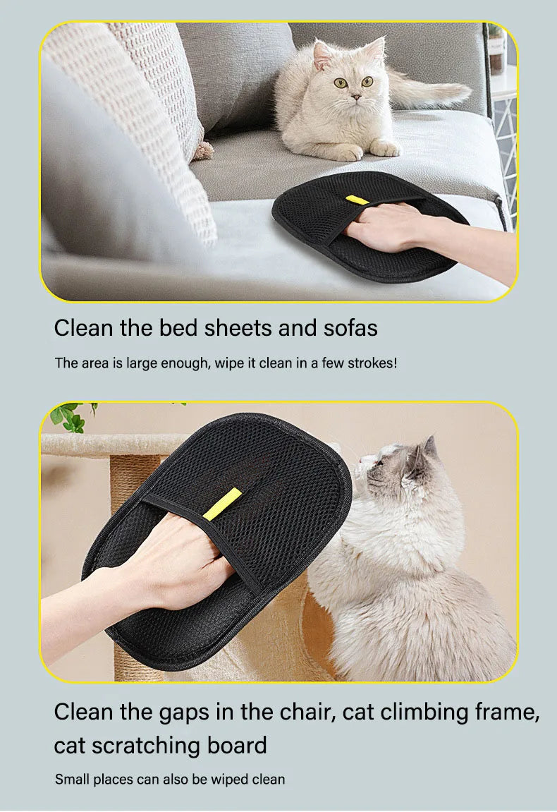 Reusable Pet Hair Removal Gloves | Double-Sided Dog & Cat Fur Remover