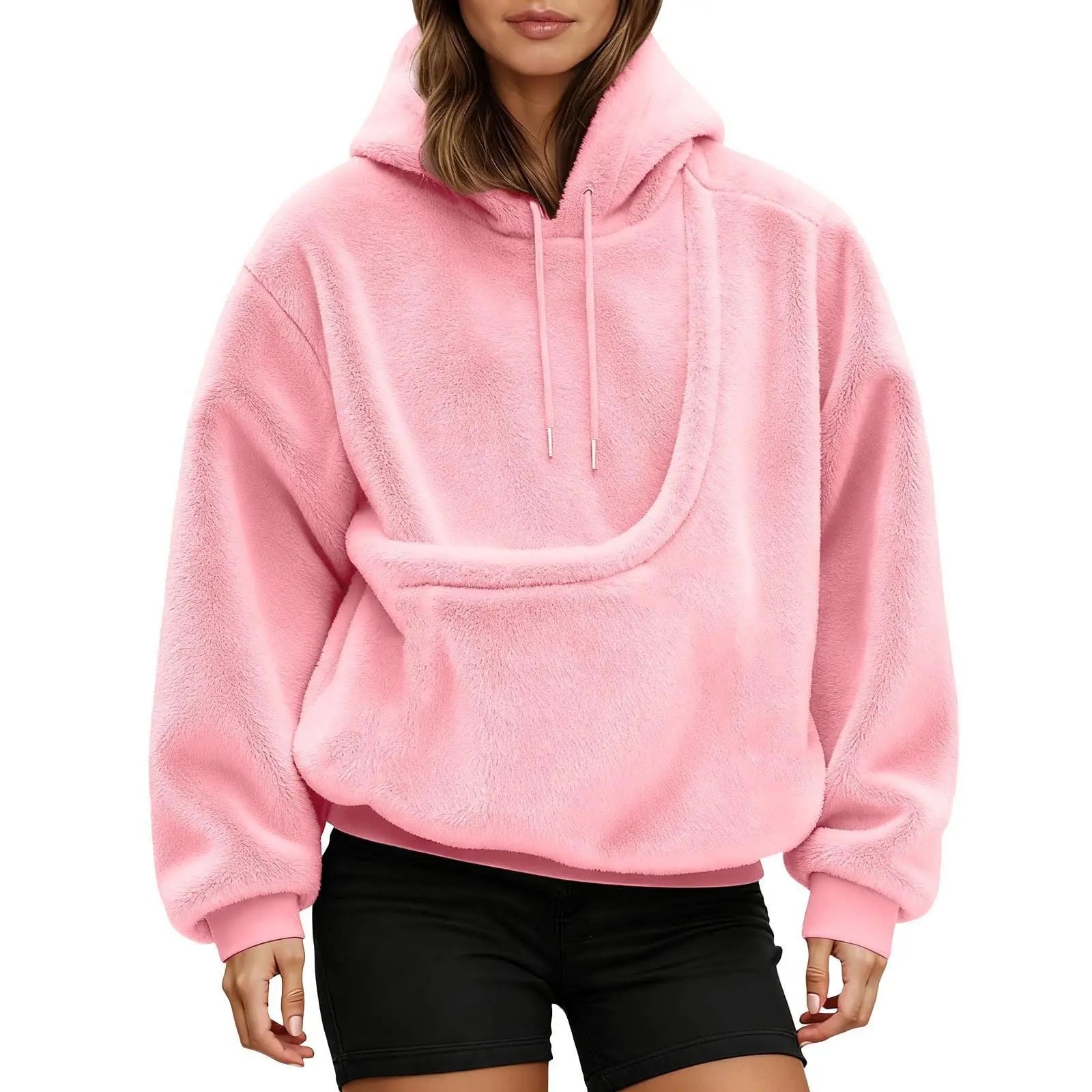 Pet Carrier Hoodie | Unisex Dog & Cat Hoodie with Front Pocket Sweatshirt