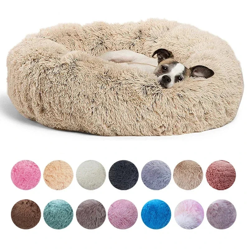 Calming Donut Dog Bed | Super Soft Plush Pet Bed for Small, Medium & Large Dogs