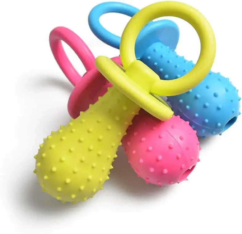 Dog Chew Pacifier Toy | Interactive Rubber Dental Cleaning Toy for Puppies & Dogs