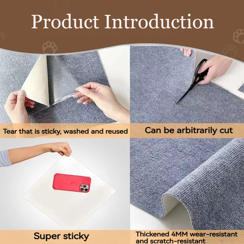 Self-Adhesive Cat Scratching Mat | Trimmable Furniture & Sofa Protector for Cats