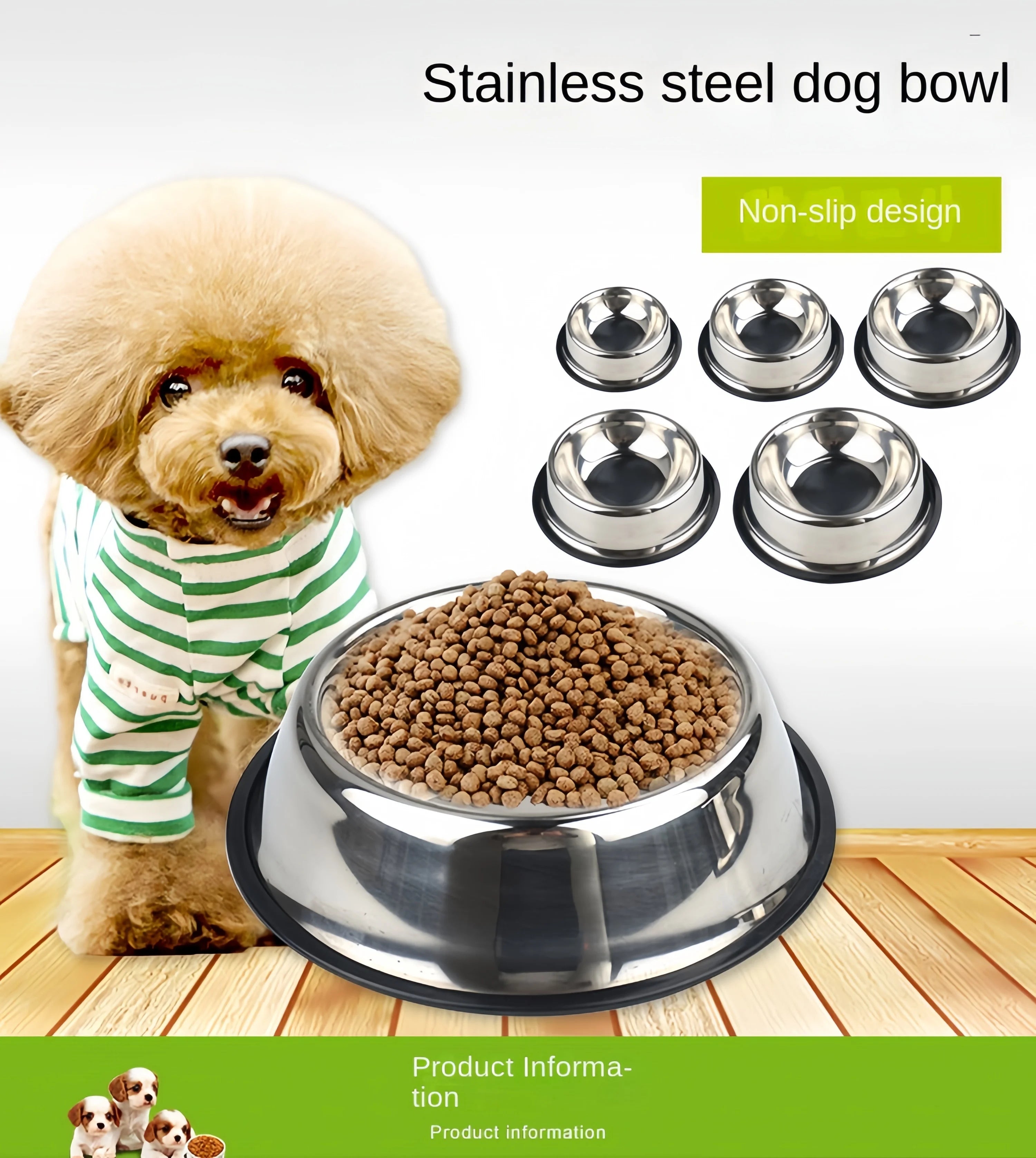 Stainless Steel Pet Bowl | Durable Dog & Cat Feeding & Water Bowl (6 Sizes)