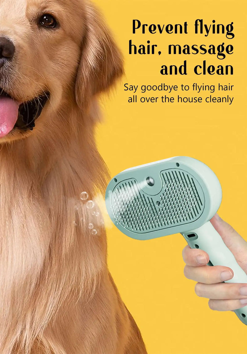 Steam Pet Grooming Brush | 2-in-1 Hair Removal & Massage Comb for Dogs & Cats