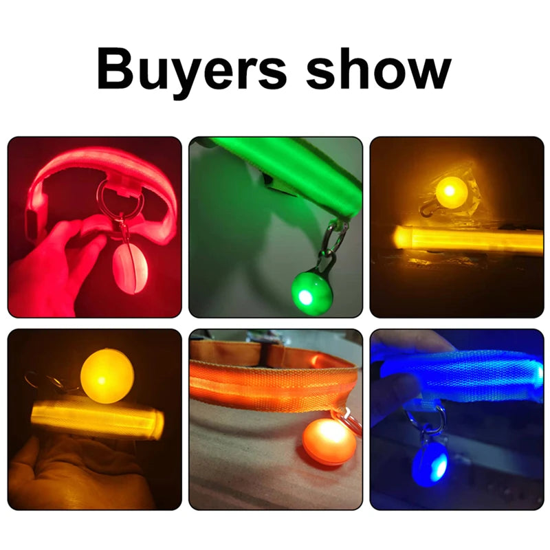 Luxury LED Dog Collar | USB Rechargeable Glow Light Safety Collar with Pendant