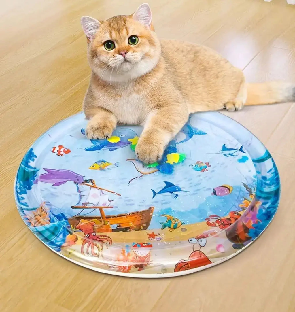 Cooling Pet Water Mat | Inflatable Sensory Splash Pad for Dogs & Cats