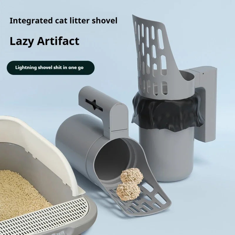 Self Cleaning Cat Litter Scoop with Refill Bags – Easy Clean Pet Waste Picker Tool for Litter Boxes