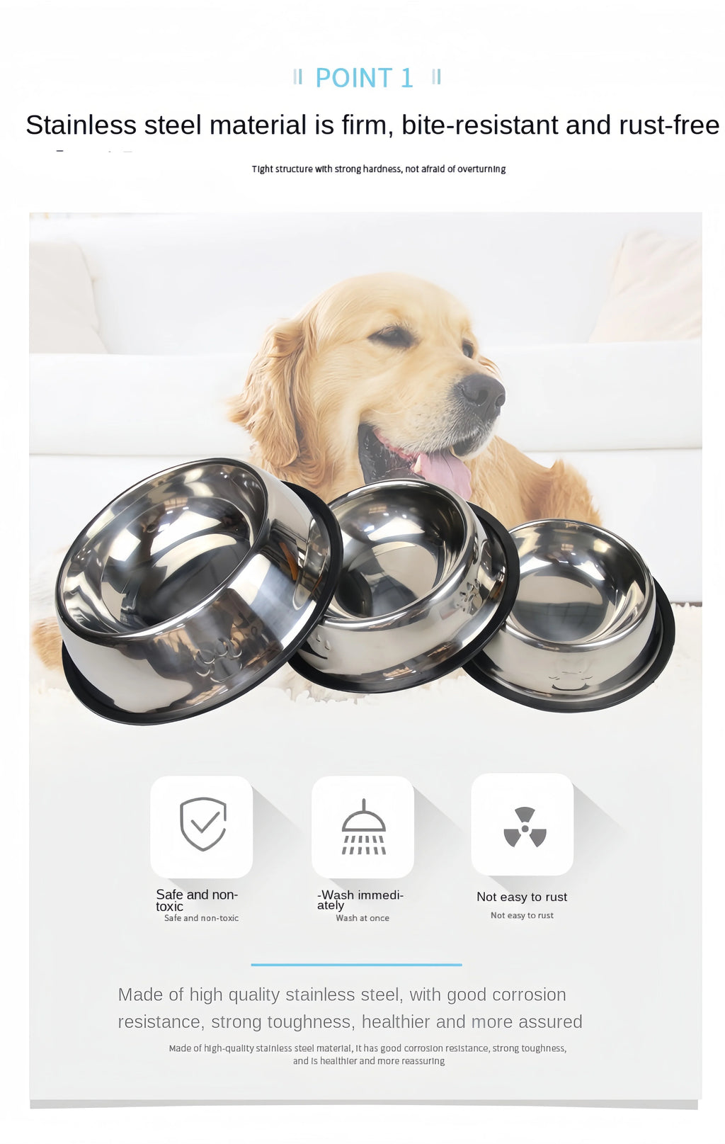 Stainless Steel Pet Bowl | Durable Dog & Cat Feeding & Water Bowl (6 Sizes)