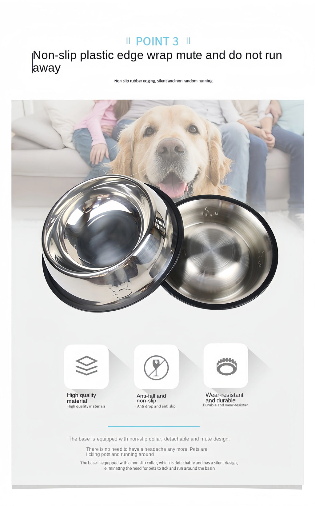 Stainless Steel Pet Bowl | Durable Dog & Cat Feeding & Water Bowl (6 Sizes)