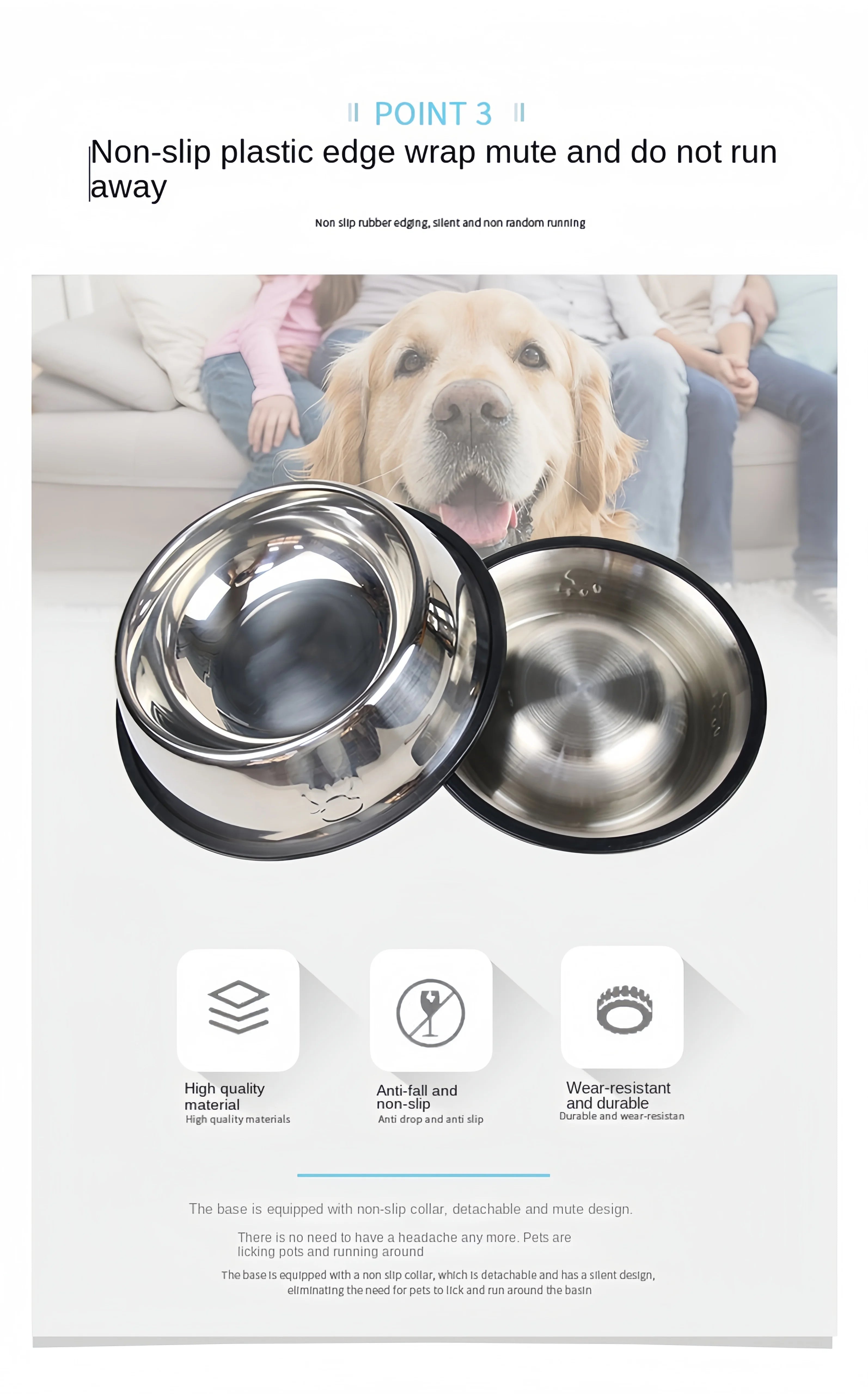 Stainless Steel Pet Bowl | Durable Dog & Cat Feeding & Water Bowl (6 Sizes)