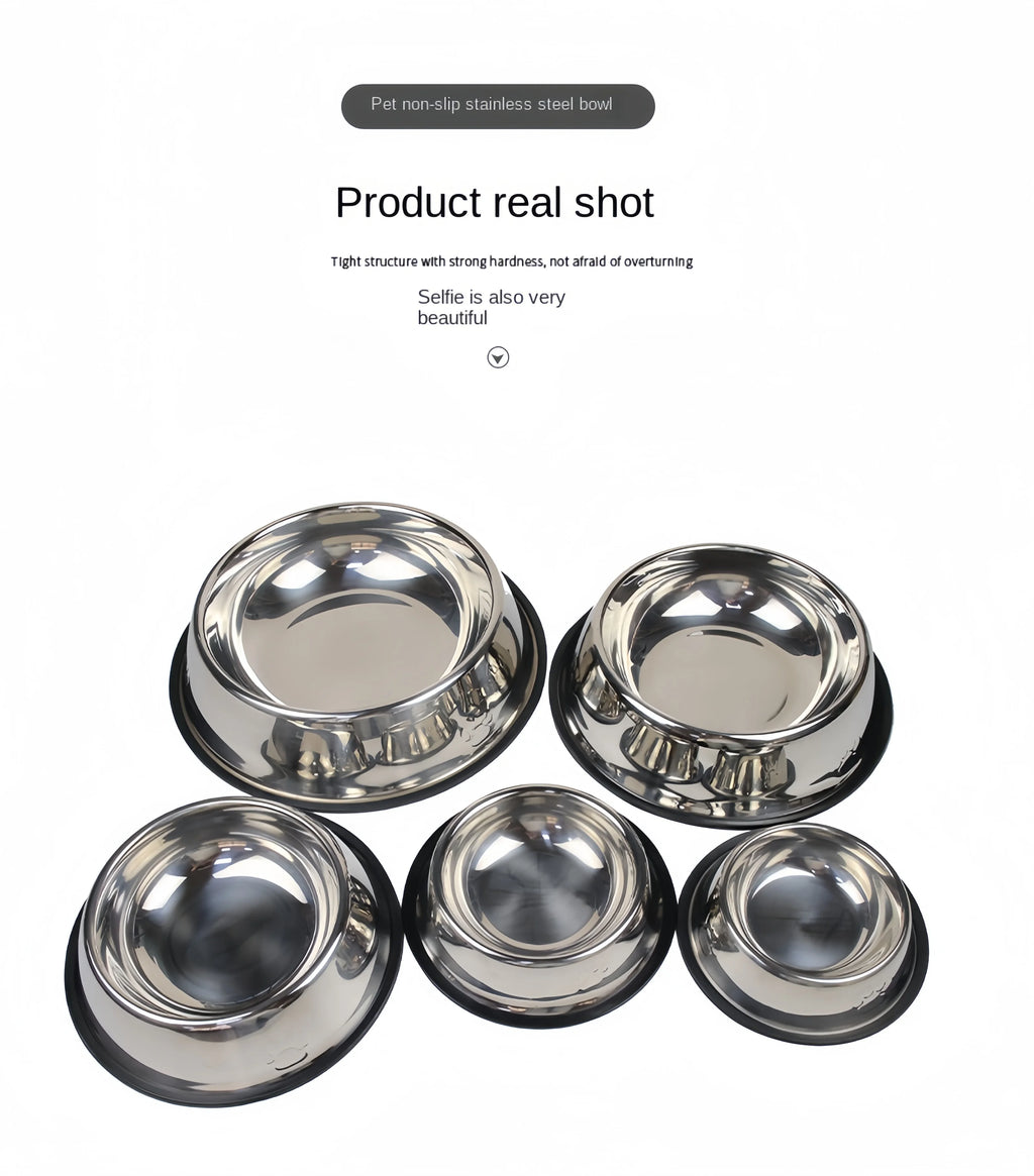 Stainless Steel Pet Bowl | Durable Dog & Cat Feeding & Water Bowl (6 Sizes)