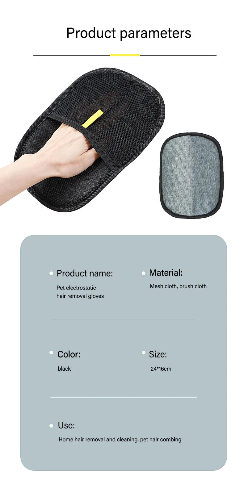 Reusable Pet Hair Removal Gloves | Double-Sided Dog & Cat Fur Remover
