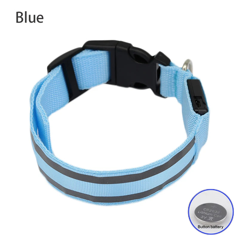 LED Dog Collar | Rechargeable Glow in the Dark Pet Safety Light Collar