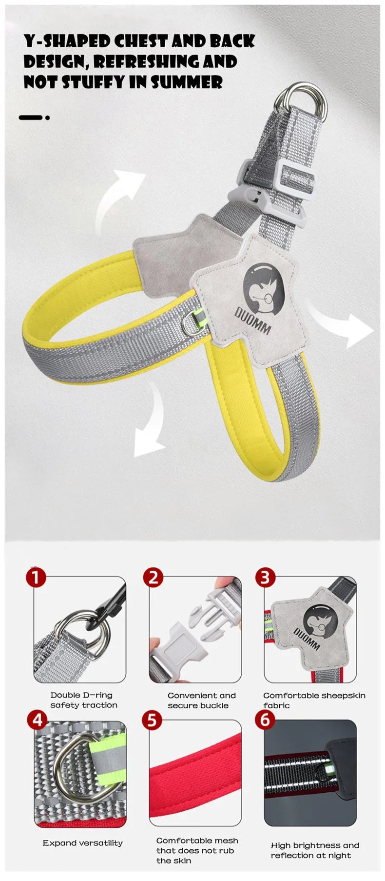 No Pull Dog Harness – Breathable Reflective Soft Vest Harness with Handle for Small & Medium Dogs