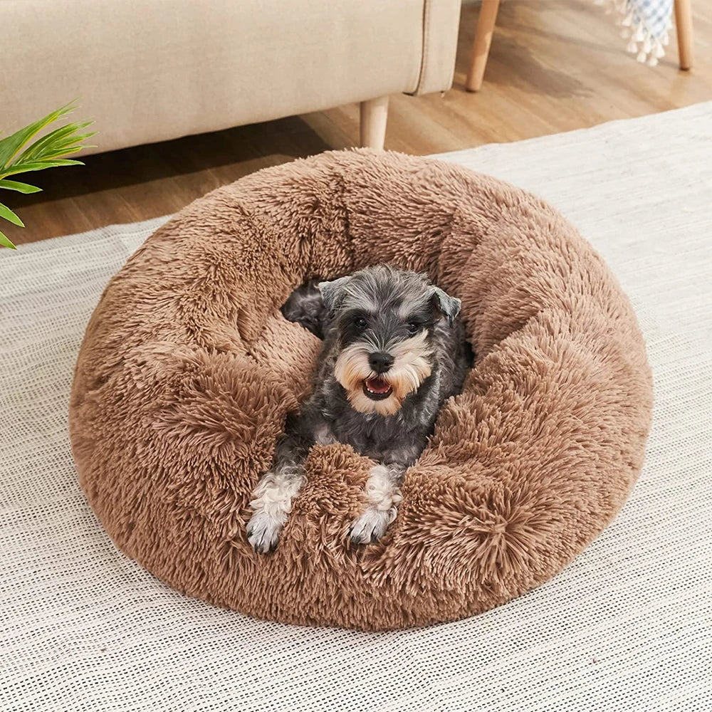 Calming Donut Dog Bed | Super Soft Plush Pet Bed for Small, Medium & Large Dogs