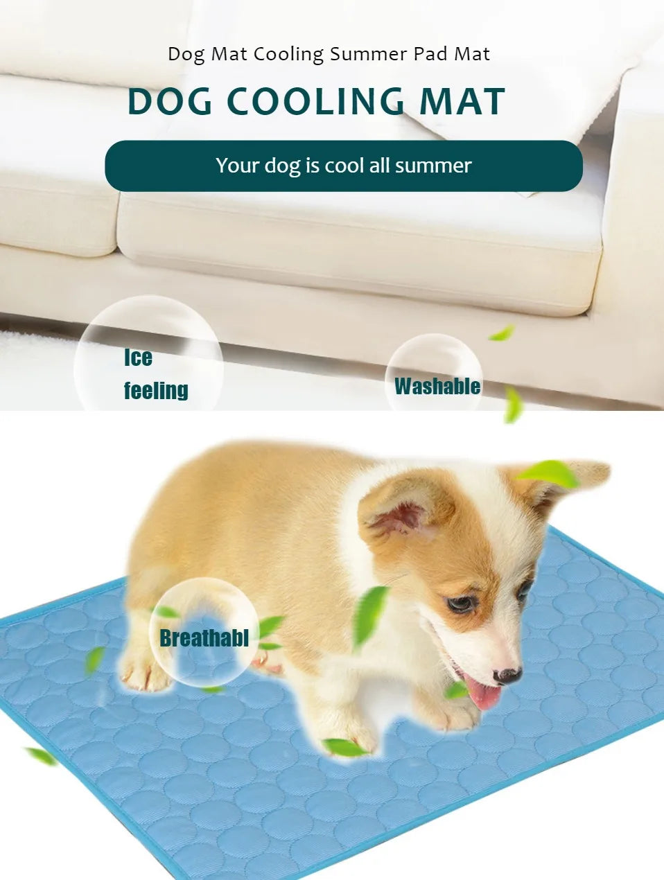 Dog Cooling Mat | Summer Cooling Pad for Dogs & Cats (Extra Large Sizes Available)