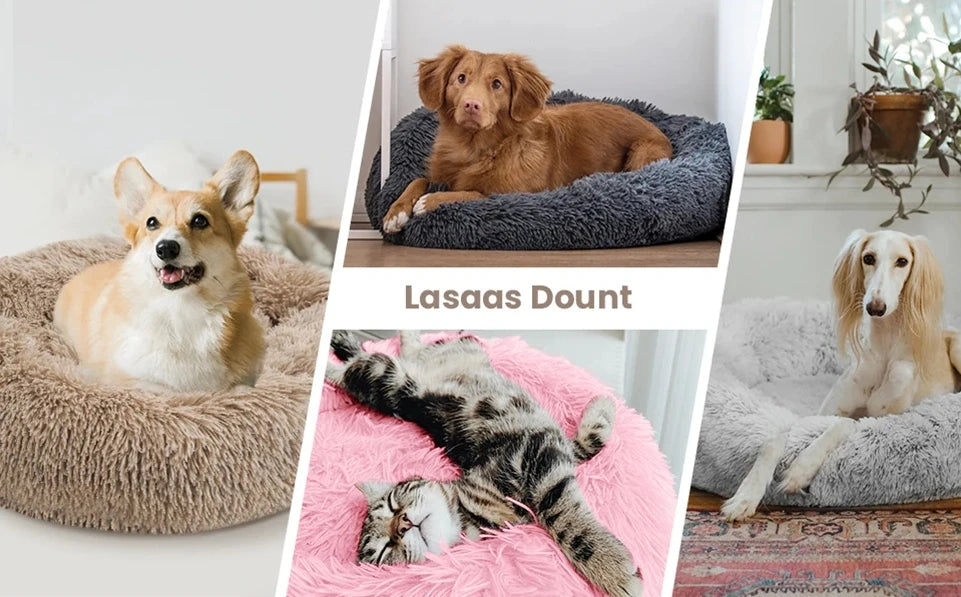 Calming Donut Dog Bed | Super Soft Plush Pet Bed for Small, Medium & Large Dogs