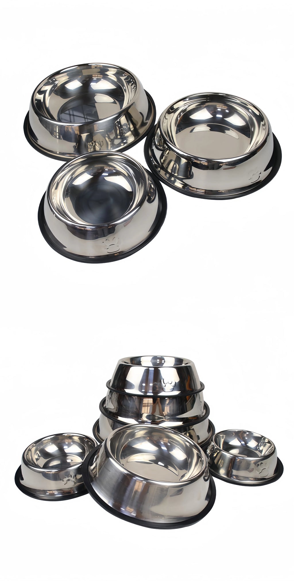 Stainless Steel Pet Bowl | Durable Dog & Cat Feeding & Water Bowl (6 Sizes)