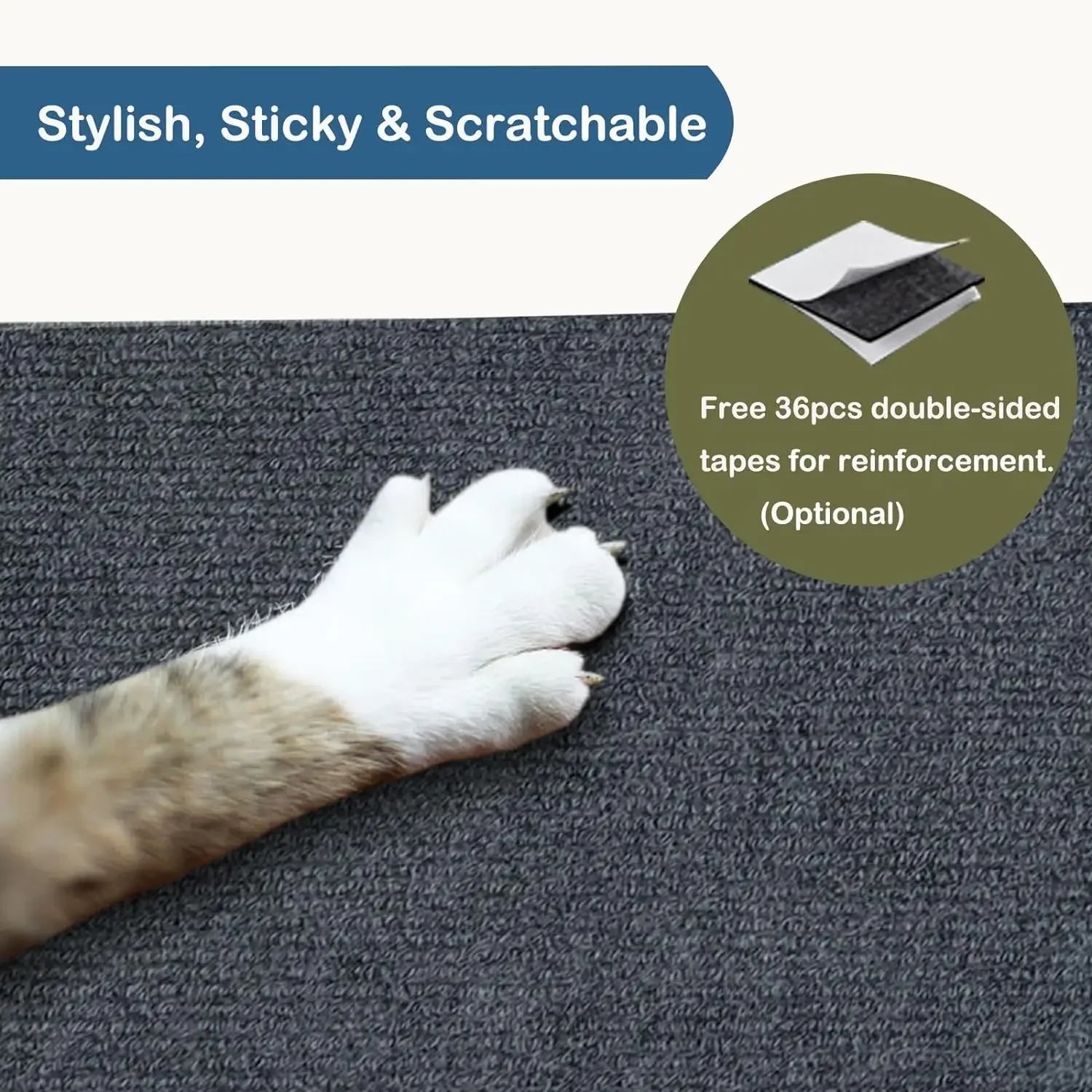 Self-Adhesive Cat Scratching Mat | Trimmable Furniture & Sofa Protector for Cats